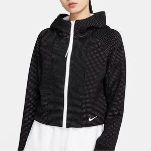 Nike Tech Sportswear Women’s cropped zip sweatshirt black dotted white Large